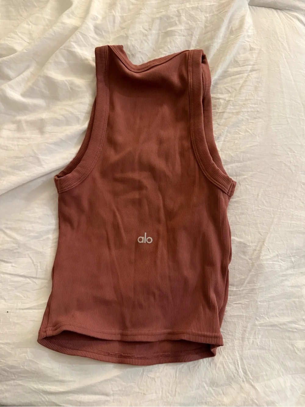 ALO Yoga Ribbed Tank Top in Mauve Brown